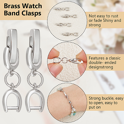6Pcs Brass Watch Band Clasps DIY-BC0013-44A-P-1