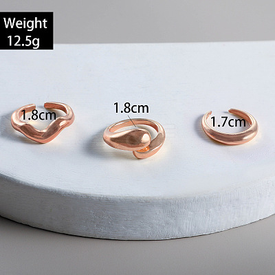 3Pcs Alloy Finger Rings Sets WG7802C-11-1