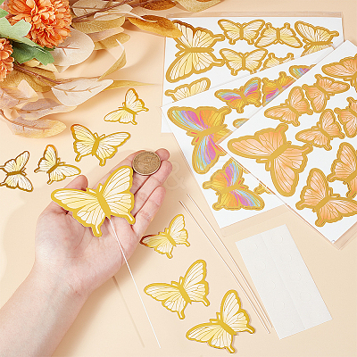 12 Sets 3 Colors Butterfly Cake Topper Sets DIY-SC0024-76-1