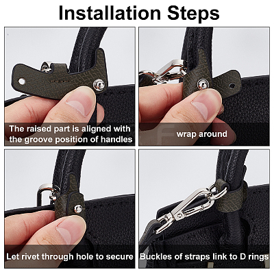 Leather Bag Handles & Undamaged Bag Triangle Buckle Connector FIND-WH0191-13B-1