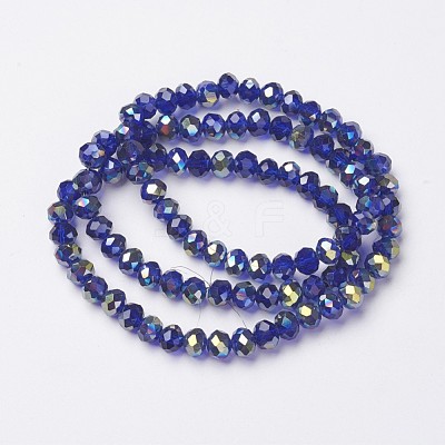 Electroplate Transparent Glass Beads Strands EGLA-A034-T4mm-S15-1