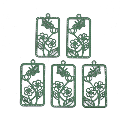 430 Stainless Steel Filigree Pendants STAS-S108-20B-1