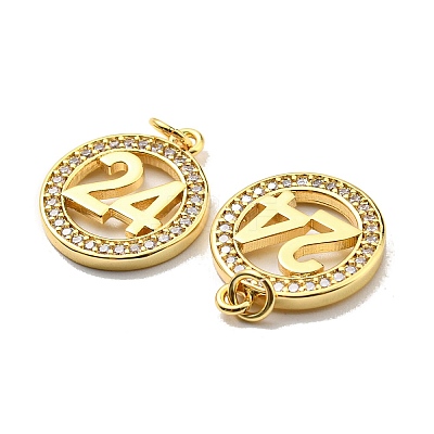 Rack Plating Brass Cubic Zirconia Pendants KK-D026-21G-1