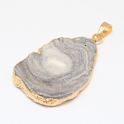 Nuggets Natural Druzy Agate Pendants G-L447-04-1