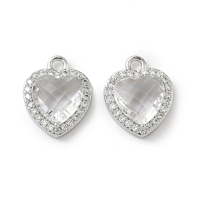 Brass Micro Pave Cubic Zirconia Pendants KK-L250-03P-01-1