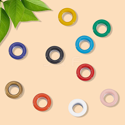 200 Sets 10 Colors Iron Grommet Eyelet Findings SCRA-GF0001-10B-03-1