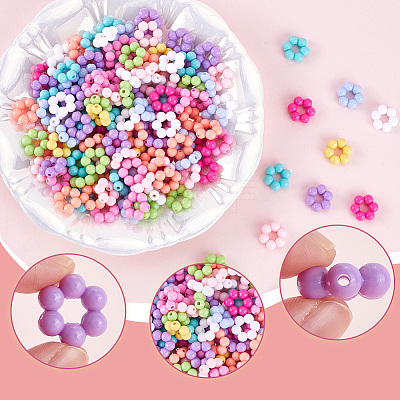 200Pcs Opaque Acrylic Bead Frames TACR-SP0001-17-1