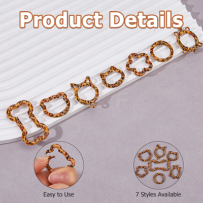 14Pcs 7 Styles Alloy Spring Gate Rings FIND-HS0002-70-1