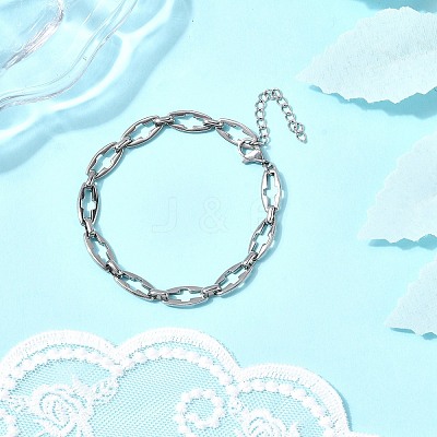 304 Stainless Steel Hollow Cross-Linked Chain Bracelets for Women BJEW-JB12294-01-1