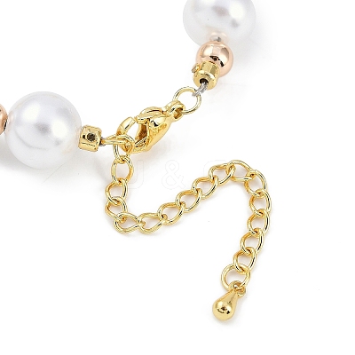 Rack Plating Brass Beaded Bracelets BJEW-P341-07B-G-1