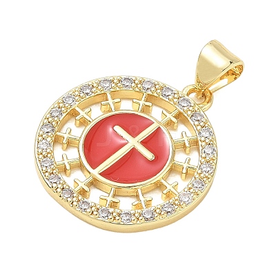 Religion Cross Brass Micro Pave Clear Cubic Zirconia Pendants CU-CBA83A6-03E-G-1