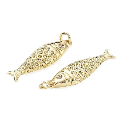 Brass Micro Pave Clear Cubic Zirconia Pendants CU-CBA01AA-28G-1
