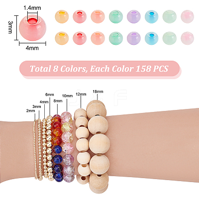 8 Bags 8 Colors Glass Round Seed Beads SEED-PH0001-93-1