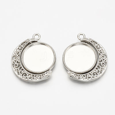Alloy Pendant Cabochon Settings PALLOY-S108-11P-1