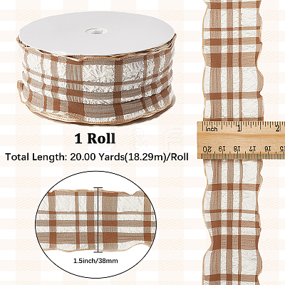1 Roll Polyester Ruffled Ribbon SRIB-CY0001-14F-1