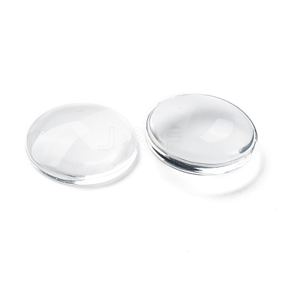 Transparent Glass Cabochons X-GGLA-R026-25mm-1