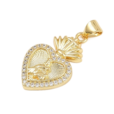Brass Micro Pave Cubic Zirconia Pendants KK-P323-11U-G01-1