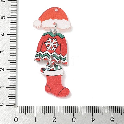 Christmas Printed Acrylic Big Pendants LS-MACR-F086-03A-1