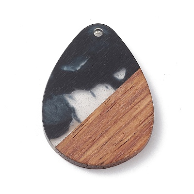 Pearlized Resin & Walnut Wood Pendants WOOD-C016-01I-1