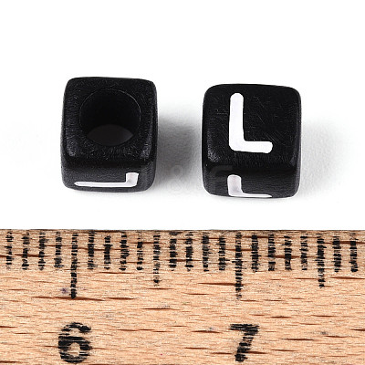 Initial Acrylic Horizontal Hole Beads OACR-ZX006-35L-1
