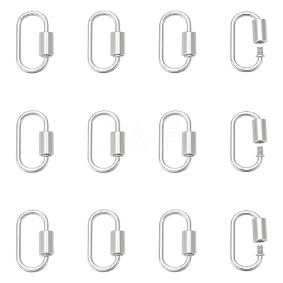 12Pcs Alloy Screw Carabiner Lock Charms FIND-UN0010-22P-1