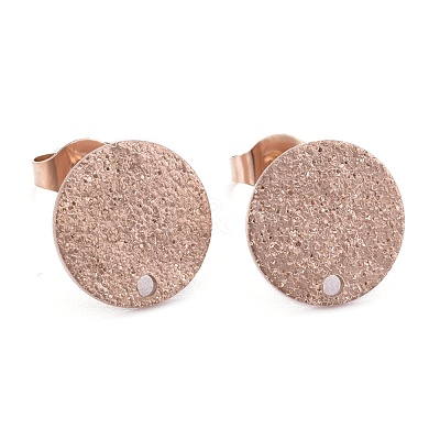Ion Plating(IP) 304 Stainless Steel Stud Earring Findings STAS-Z021-C-01RG-1
