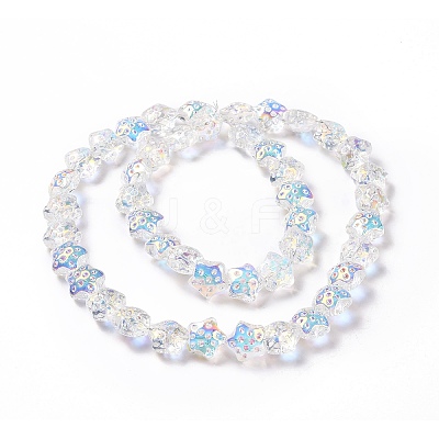 Transparent Electroplate Glass Beads Strands GLAA-C025-01D-1