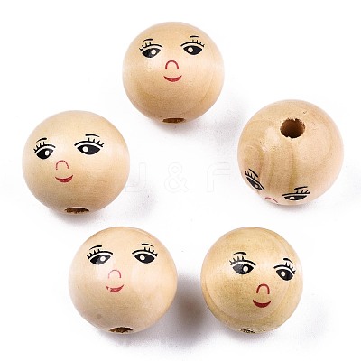 Unfinished Natural Wood Beads WOOD-T019-31-A-22mm-1
