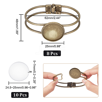 DIY Blank Dome Bangle Making Kit DIY-NB0008-11-1