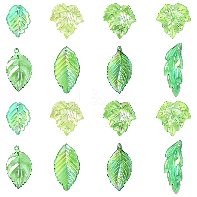 80Pcs 8 Colors UV Plating Acrylic Pendants OACR-YW0003-88-1