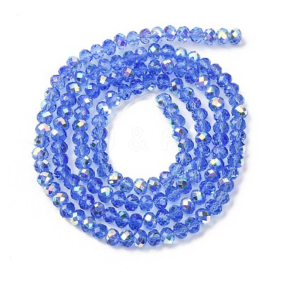Electroplate Transparent Glass Beads Strands EGLA-A046-01A-17-1
