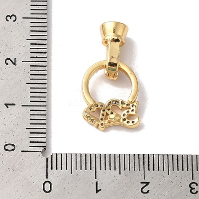 Brass Micro Pave Cubic Zirconia Fold Over Clasps KK-B098-01G-1