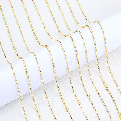 10Pcs 2 Styles Stainless Steel Paperclip Chain Necklaces for Women Men NJEW-SZ0001-72-1