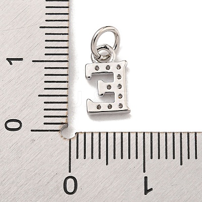 Initial Letter Brass with Cubic Zirconia Charms KK-Q814-26E-P-1