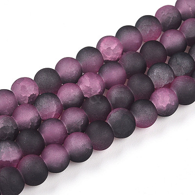 Crackle Glass Beads Strands GLAA-N009-6mm-09-1