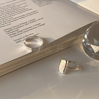 Brass & Shell Cuff Open Rings for Women FS-WGA6CCE-01-1