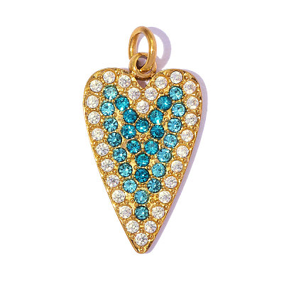 304 Stainless Steel with Rhinestone Pendants RB-A26-06-02-34G-02-1