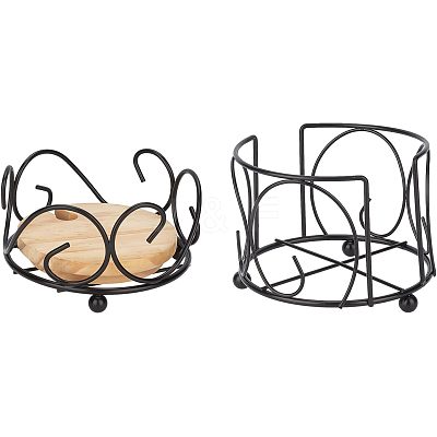 2Pcs 2 Style Iron Cup Mat Frame AJEW-FG0001-43-1