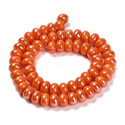 Glazed Porcelain Rondelle Beads PORC-Q001-01A-1