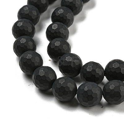 Natural Black Agate Beads Strands X-G-D710-8mm-06-1