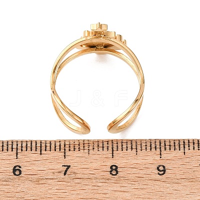 304 Stainless Steel with Enamel Cuff Rings for Women LS-RJEW-Z116-01G-02-1