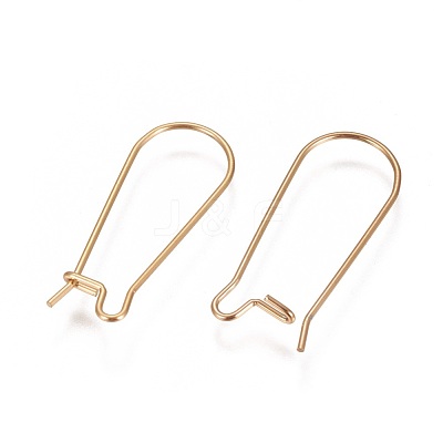 Ion Plating(IP) 304 Stainless Steel Hoop Earrings Findings Kidney Ear Wires STAS-L216-22B-G-1