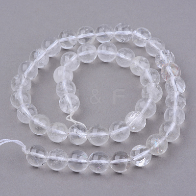 Natural Quartz Crystal Beads Strands X-G-Q462-8mm-32-1