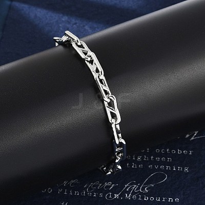 304 Stainless Steel Oval Link Chain Bracelets for Women Men BJEW-F488-49A-P-1