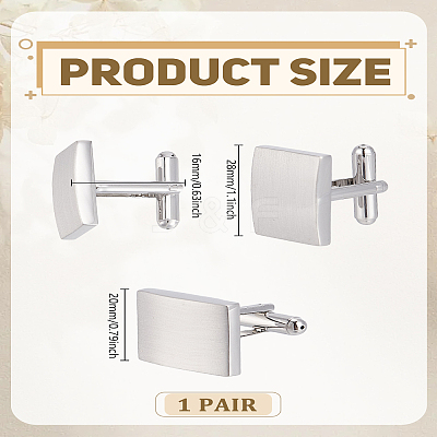 1 Pair Brass Cufflinks BUTT-LP0002-07P-1