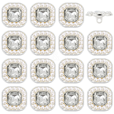 16Pcs 1-Hole Alloy Shank Buttons BUTT-FG0001-30-1