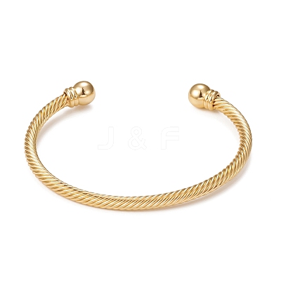Classic Rack Plating Brass Cuff Bangles BJEW-E071-10G-1