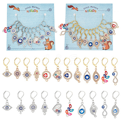 Evil Eye Theme Stitch Markers HJEW-AB00203-1