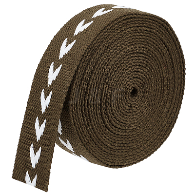 5 Yards Polycotton Jacquard Arrow Ribbon OCOR-WH0078-170B-1