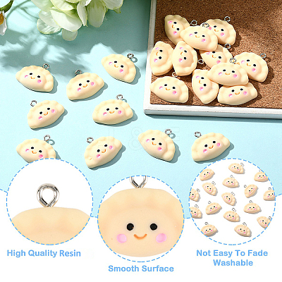 20Pcs Opaque Resin Pendants RESI-YW0004-50-1
